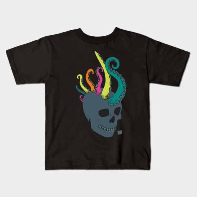 PUNKTACLES SKULL Kids T-Shirt by Shall1983